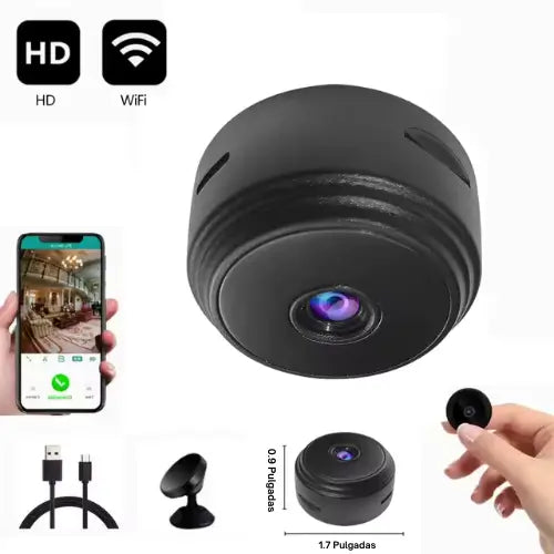 Minicámara de Seguridad WiFi 360° con Visión Nocturna – Protege tu Hogar desde tu Celular