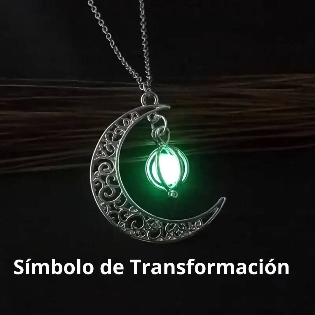 Collar de piedra lunar iluminada Collar Luna Creciente