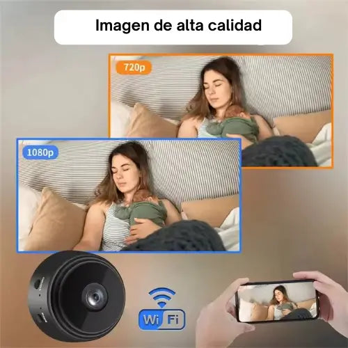 Minicámara de Seguridad WiFi 360° con Visión Nocturna – Protege tu Hogar desde tu Celular