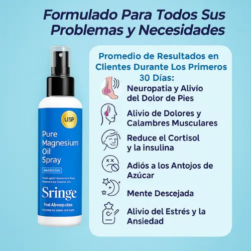 SPRAY TÓPICO DE MAGNESIO - ALIVIA LOS DOLOR MUSCULARES Y ARTICULARES