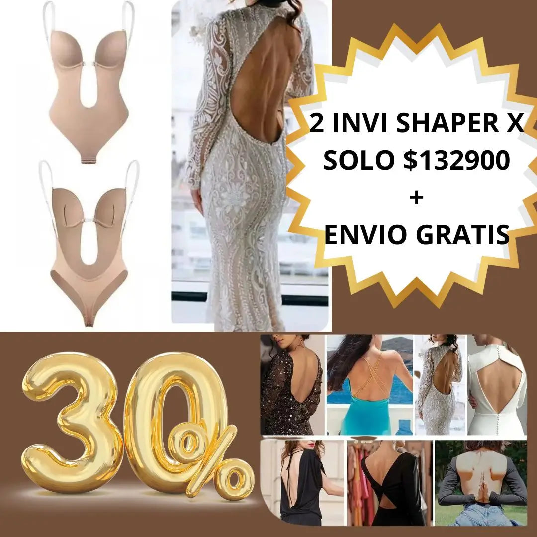 InviShaper- Sujetador moldeador de cuerpo con espalda descubierta, Body en U sin costuras 2x 132900