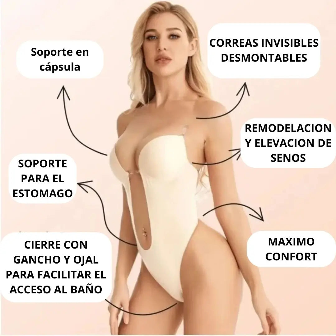 InviShaper- Sujetador moldeador de cuerpo con espalda descubierta, Body en U sin costuras 2x 132900