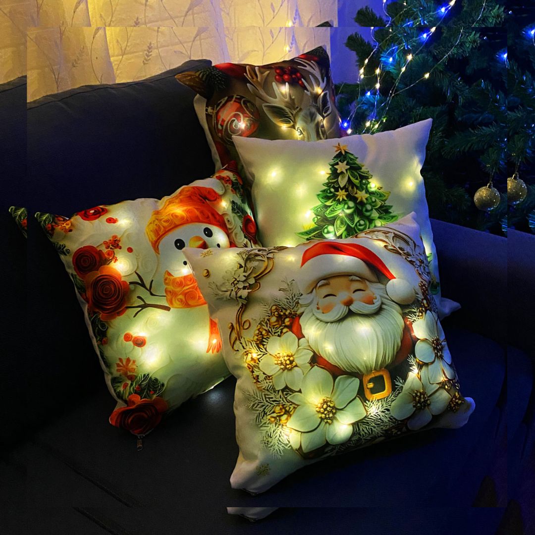 SET DE 4 FUNDAS CON LUZ LED.