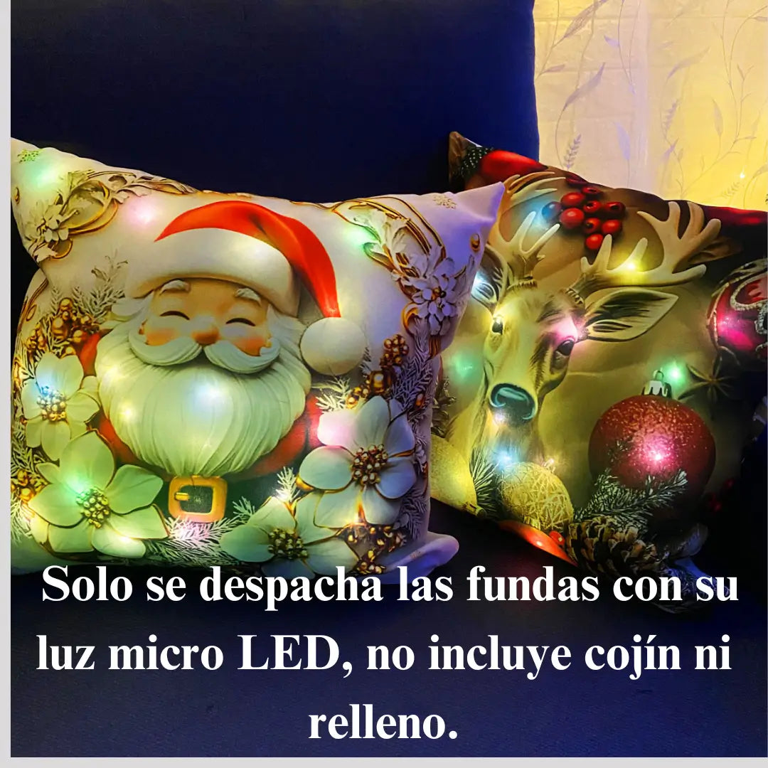 SET DE 4 FUNDAS CON LUZ LED.
