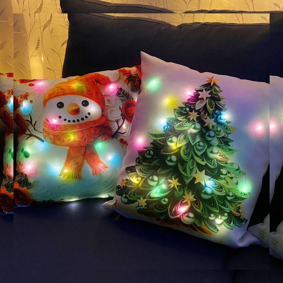 SET DE 4 FUNDAS CON LUZ LED.