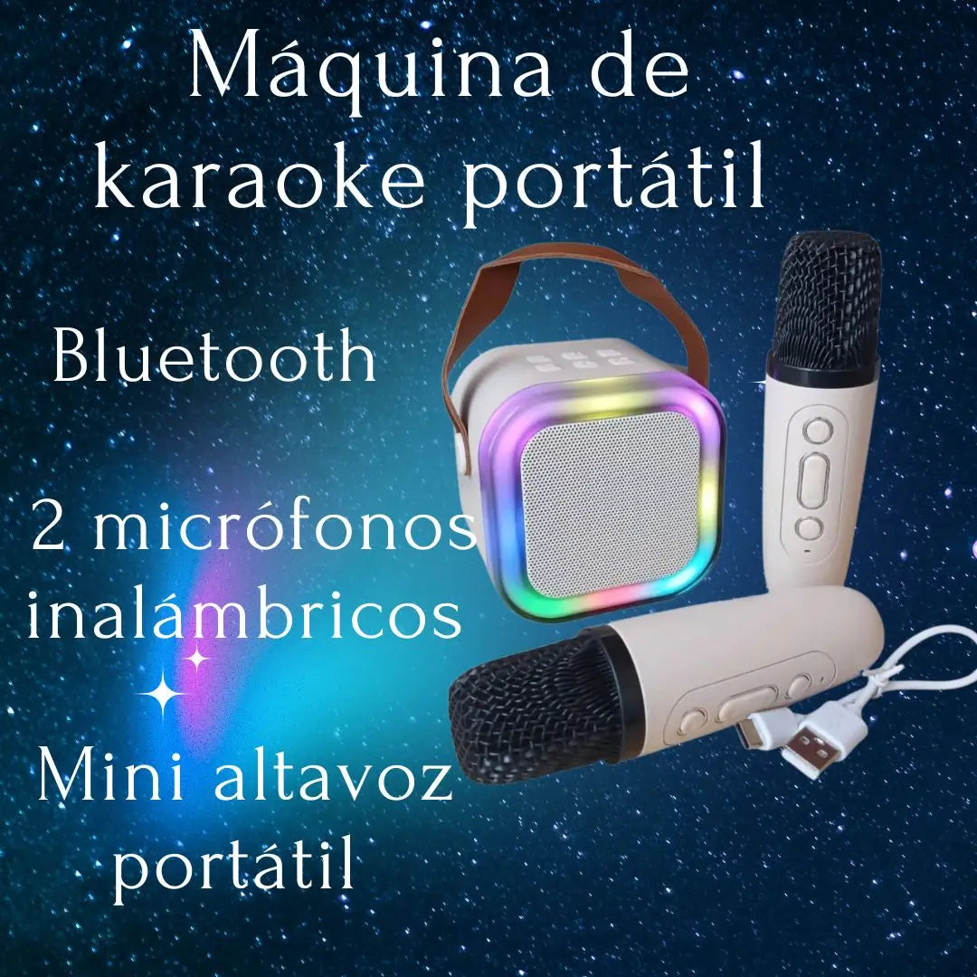 MINI PROYECTOR PORTATIL LUMIPRO PARLANTE KARAOKE 2 MICROFONOS