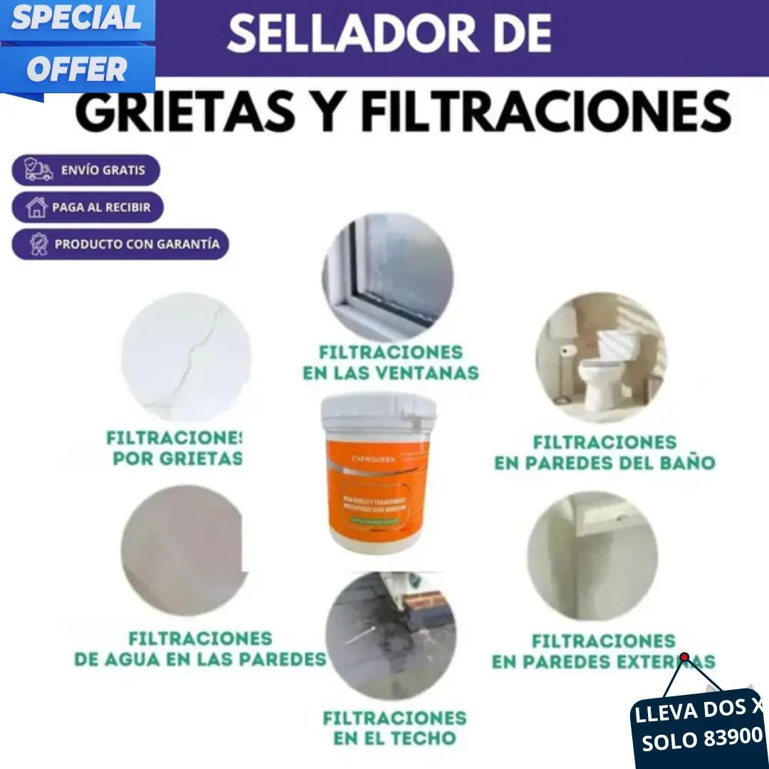 SEAL MASTER 360 SELLADOR IMPERMEABLE DE GRIETAS Y GOTERAS + BROCHA MEGAOFERTA 2 X 1