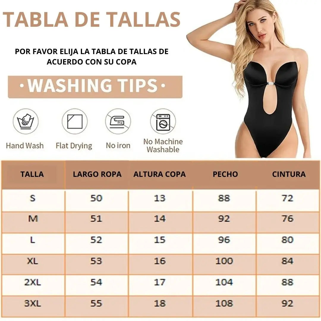 InviShaper- Sujetador moldeador de cuerpo con espalda descubierta, Body en U sin costuras 2x 132900