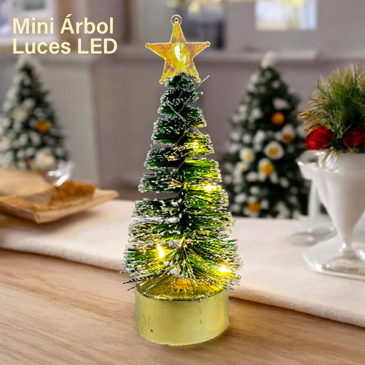 Mini Arbol De Navidad Con Luces Led Destello Navideño 2 UNIDADES X 30% DESCUENTO