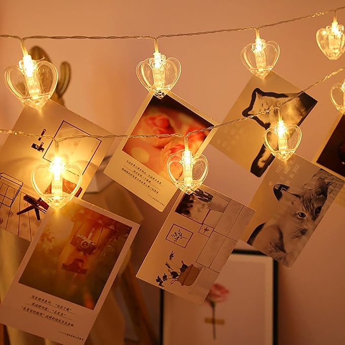 Ganchos luces led en forma de corazón. RECUERDOS BRILLANTES DE NAVIDAD..