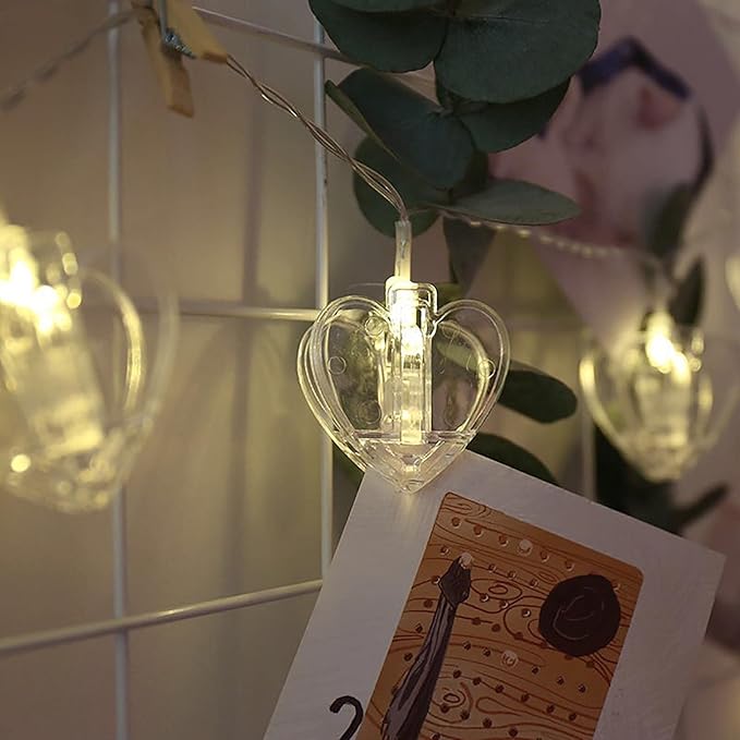 Ganchos luces led en forma de corazón. RECUERDOS BRILLANTES DE NAVIDAD..