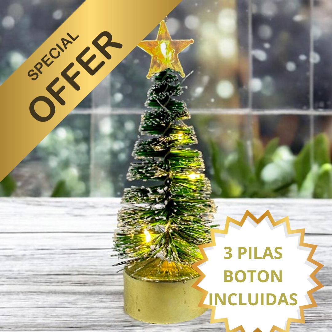 Mini Arbol De Navidad Con Luces Led Destello Navideño 2 UNIDADES X 30% DESCUENTO