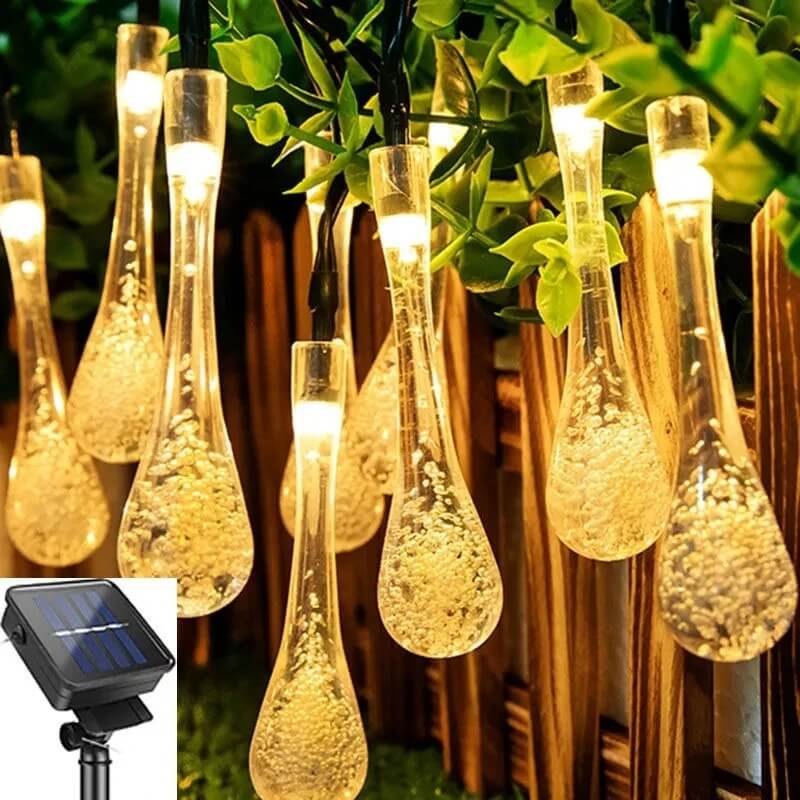 Gotas de Luz Guirnalda Solar Hada Gotas 7 Metros