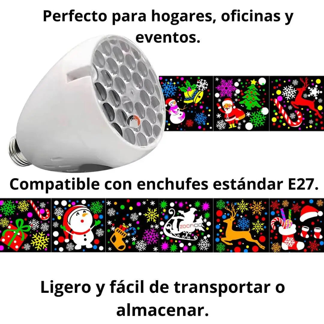MAGICGLOW E27 Bombillo Proyector De Figuras Navideñas MEGAOFERTA 2 x $ 98900