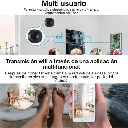 Minicámara de Seguridad WiFi 360° con Visión Nocturna – Protege tu Hogar desde tu Celular
