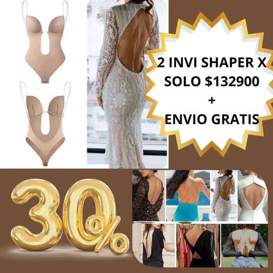 InviShaper- Sujetador moldeador de cuerpo con espalda descubierta, Body en U sin costuras 2x 132900