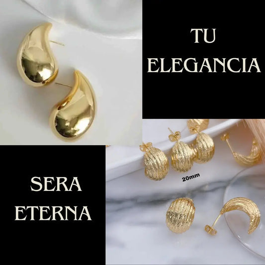 Brillo Imperial Set de Aretes Esplendor Real Candongas Media Luna