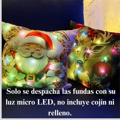 SET DE 4 FUNDAS CON LUZ LED.