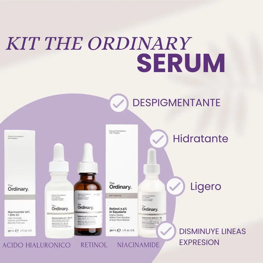 KIT NIACINAMIDA + RETINOL + ACIDO HIALURONICO THE ORDINARY