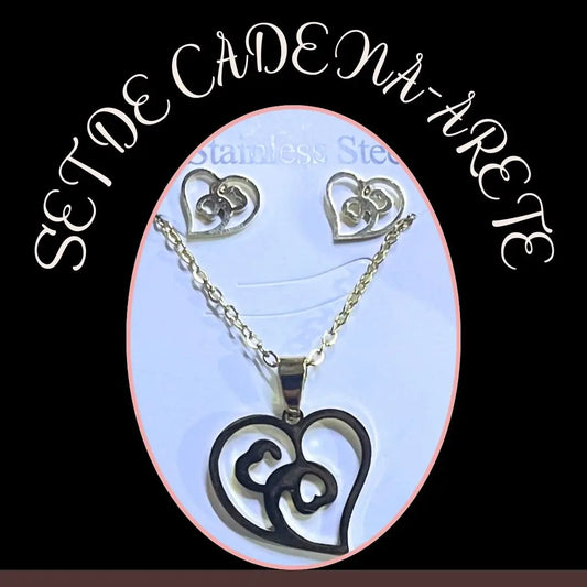 Set Cadena De Acero aretes
