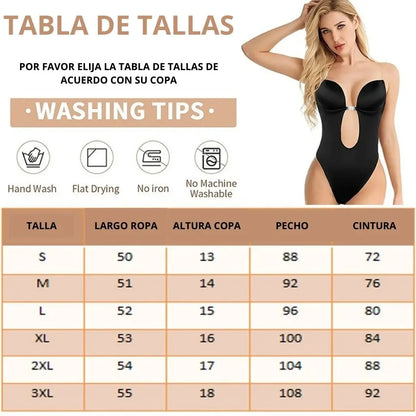 InviShaper- Sujetador moldeador de cuerpo con espalda descubierta, Body en U sin costuras 2x 132900