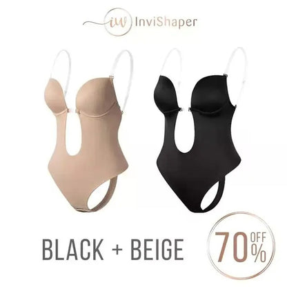 InviShaper- Sujetador moldeador de cuerpo con espalda descubierta, Body en U sin costuras 2x 132900