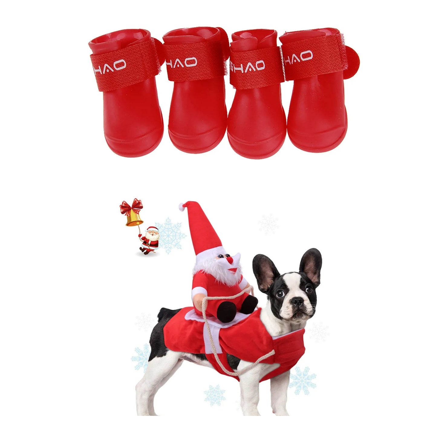 Traje Navideño Pet Glam. Combo Traje de Navidad - Zapatos.