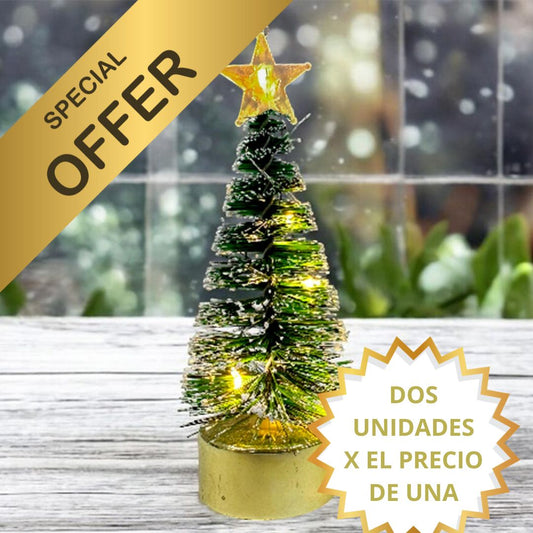 Mini Arbol De Navidad Con Luces Led Destello Navideño 2 UNIDADES X 30% DESCUENTO